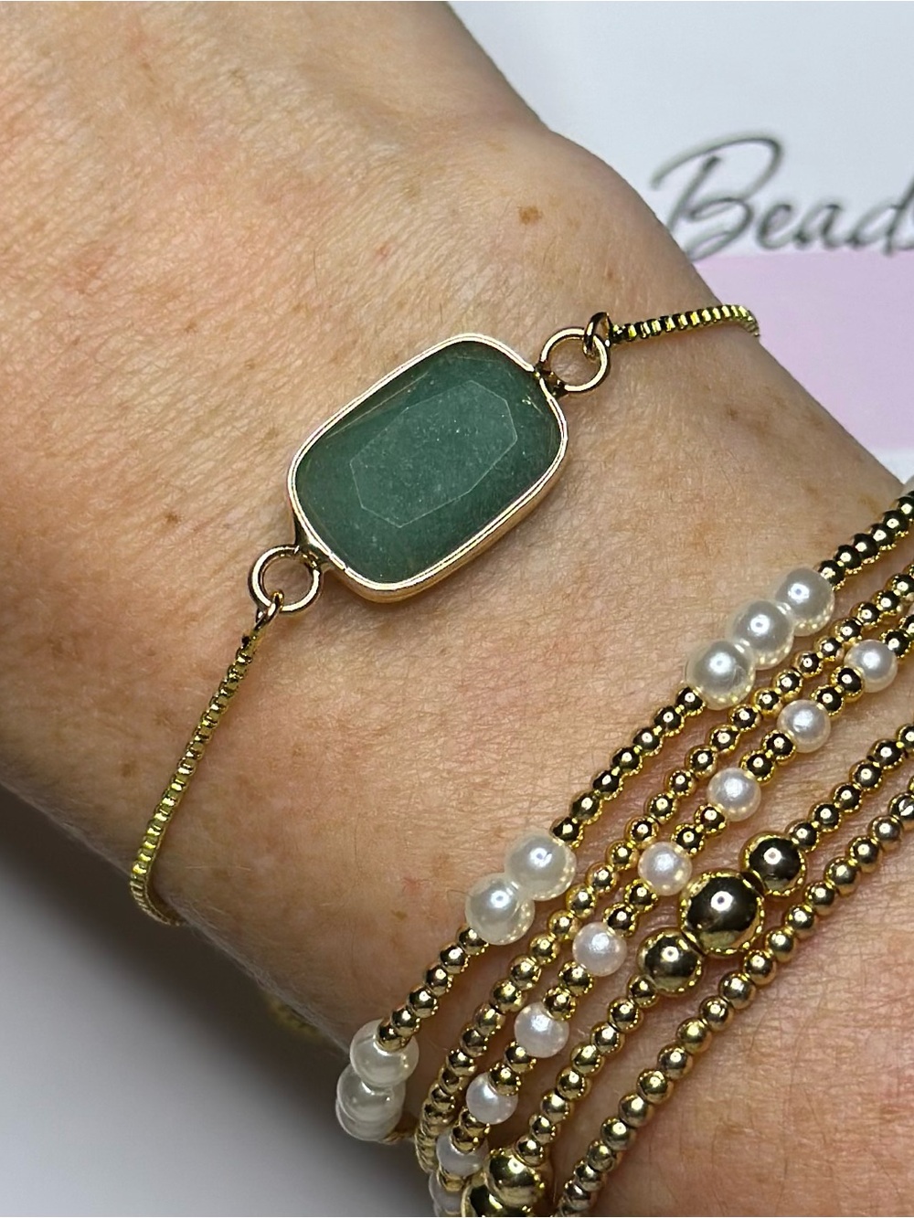 BramFam Beads Adjustable Gemstone Bracelet